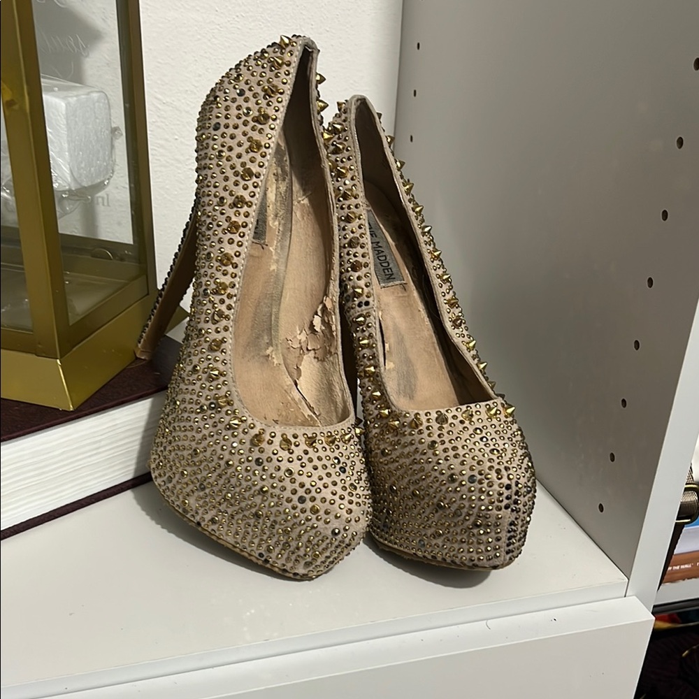 Steve Madden Gold Heels Stiletto Pumps
